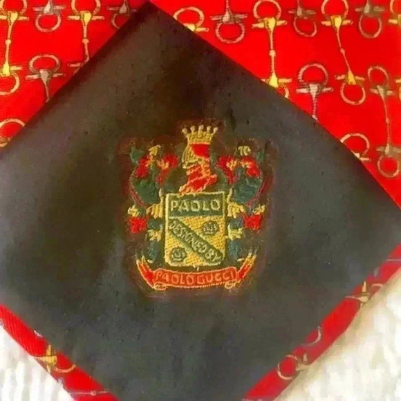Authentic PAOLO GUCCI necktie 100% Silk, Made In Italy - Picture 1 of 8